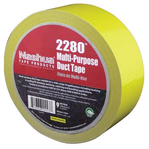 Duct Tape, 48mm x 55m, 9 mil, Yellow, Nashua, Mfr#: 2280