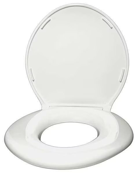 Toilet Seat, With Cover, ABS, PVC, Round or Elongated, White, Big John, Mfr#: 6W