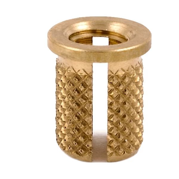 Press Insert, M5-0.80 Int Thrd Sz, 9.525 mm L, 6.654 mm Dia., Brass, Plain, 25 PK, EnjoyTool Select, Mfr#: 260-M5-BR-PK25