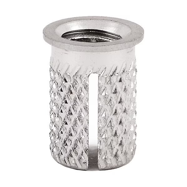Press Insert, M5-0.80 Int Thrd Sz, 9.525 mm L, 6.654 mm Dia., 18-8 Stainless Steel, Plain, 5 PK, EnjoyTool Select, Mfr#: 260-M5-CR-PK5
