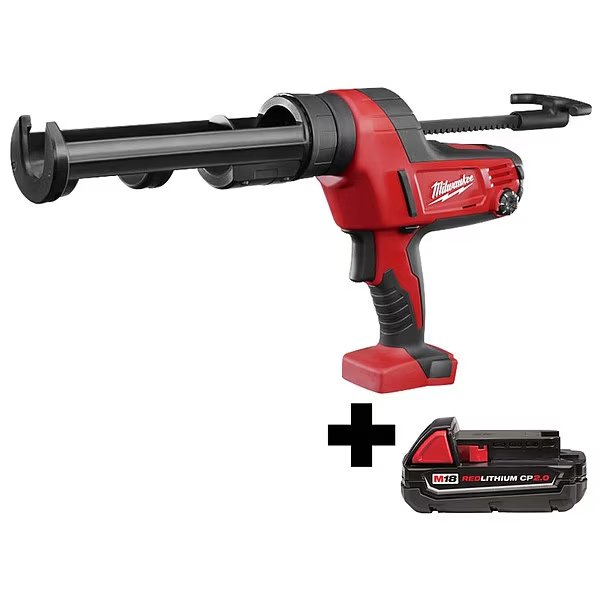 M18 Cordless Caulk Gun, M18 2.0 Battery, Milwaukee Tool, Mfr#: 2641-20, 48-11-1820