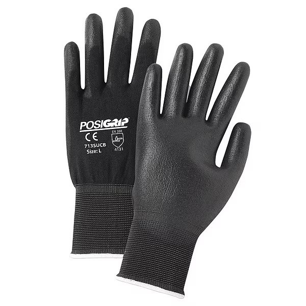 Polyurethane Coated Gloves, Palm Coverage, Black, 2XL, 12PK, West Chester Protective Gear, Mfr#: 713SUCB/2XL