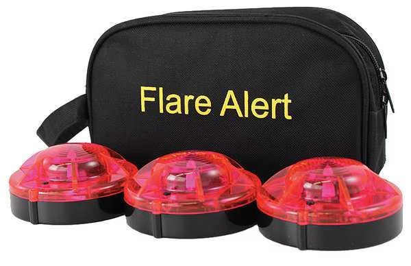 LED Road Flare Kit, 1 Watt, Red, Flarealert, Mfr#: B3RBP2