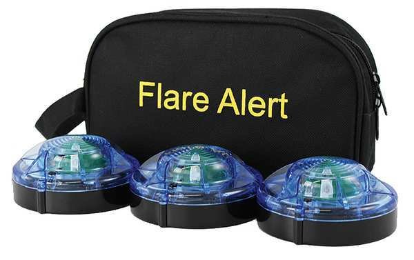 LED Road Flare Kit, 1 Watt, Blue, Flarealert, Mfr#: B3BBP2