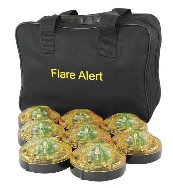 LED Road Flare Kit, 1 Watt, Yellow, Flarealert, Mfr#: B8YBP2ONLY