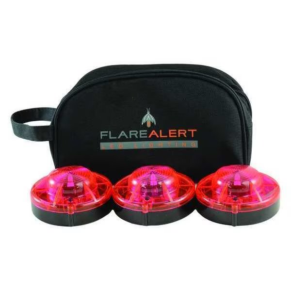 LED Road Flare Kit, 0.5 Watt, Red, Flarealert, Mfr#: B3RB2