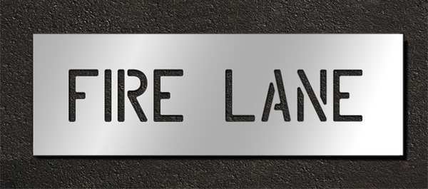 Pavement Stencil, Fire Lane, 6 in, Rae, Mfr#: STL-116-70631