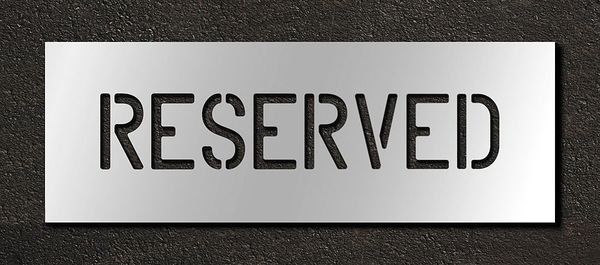 Pavement Stencil, Reserved, 4 in, Rae, Mfr#: STL-116-70433