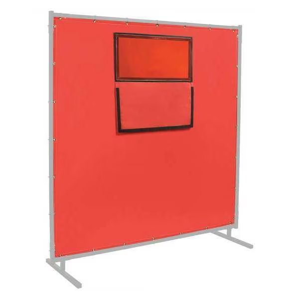 Welding Curtain, 6 ft. W, 6 ft., Red, Steiner, Mfr#: 384-338F-6X6