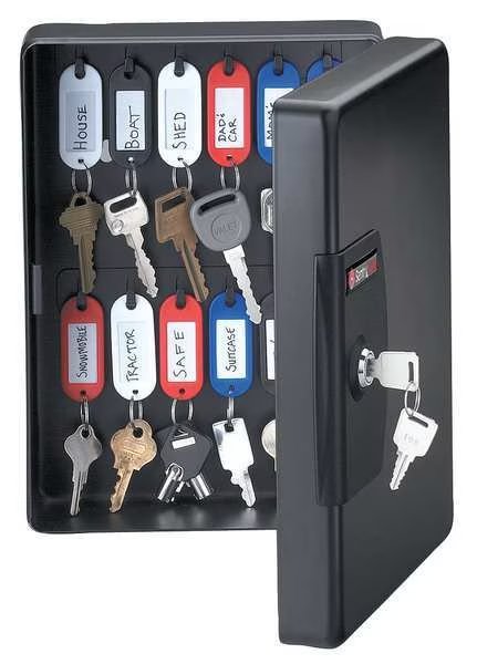 Key Box, Wall Mount, Steel, Gloss, Black, Sentry Safe, Mfr#: KB-25