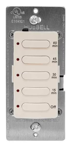 Timer, Electronic, 120/277V, Light Almond, Hubbell Wiring Device-Kellems, Mfr#: DT5060LA