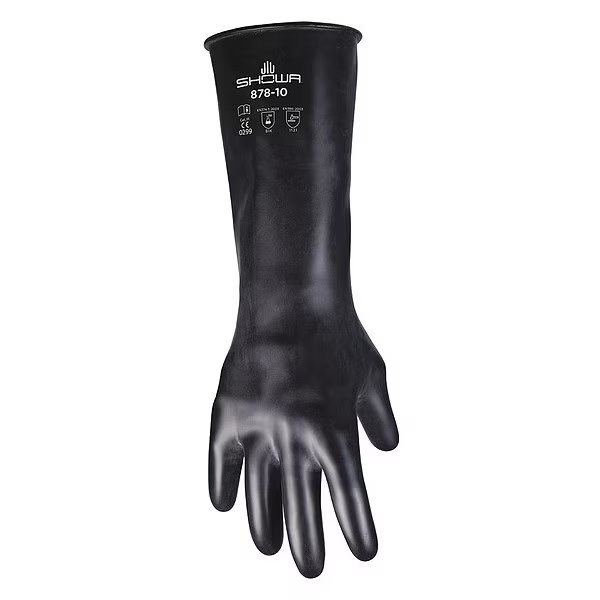 14" Chemical Resistant Gloves, Butyl, XL, 1 PR, Showa, Mfr#: 878-10