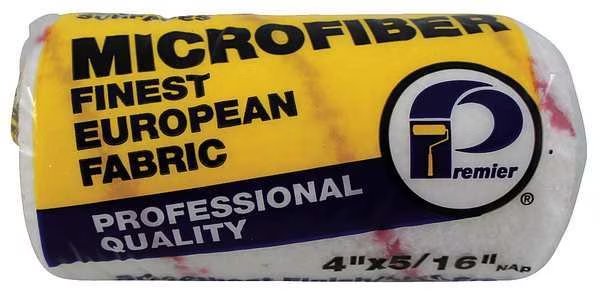 4" Paint Roller Cover, 5/16" Nap, Microfiber, Premier, Mfr#: 4MCR-1
