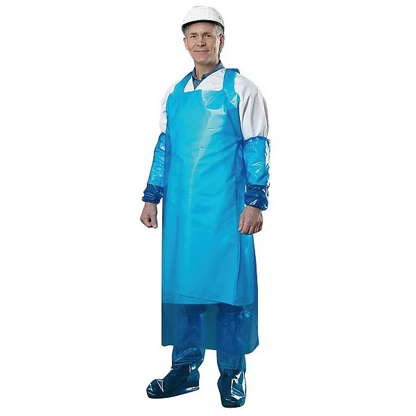 Die Cut Apron, 55 in. L, Blue, PK12, Polyco, Mfr#: 48500