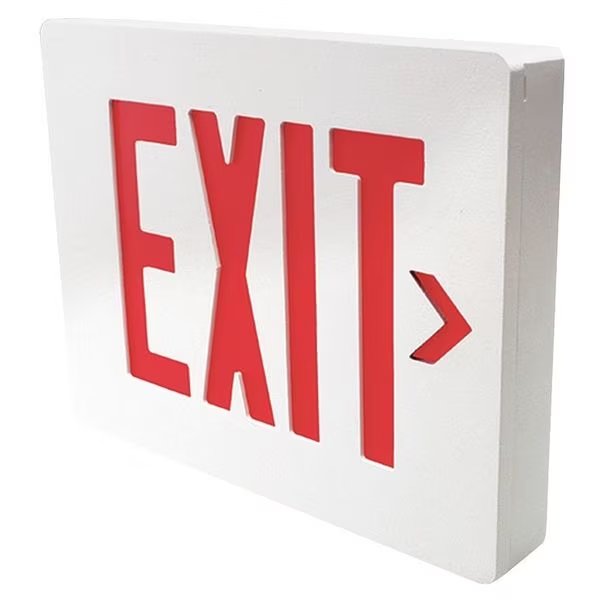 Exit Sign, Red Letters, Wht Hsng, Dubl Face, Dual-Lite, Mfr#: SEDRWE