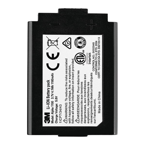 Rechargeable Li-Ion Battery Pack, Al, PK8, 3M, Mfr#: ALPHA1100