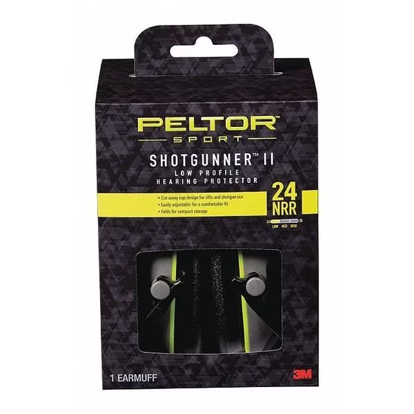 Sport Shotgunner II Low-Profile Hea, PK6, 24 dB, Black/Gray, 3M Peltor, Mfr#: 97040-PEL-6C