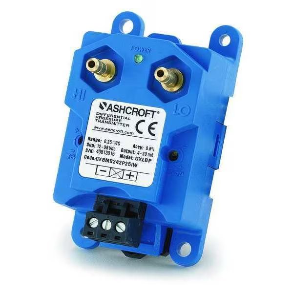 Pressure Transducer, -0.1to 0 to 0.1 InWC, Ashcroft, Mfr#: CX8MB242P1IWL