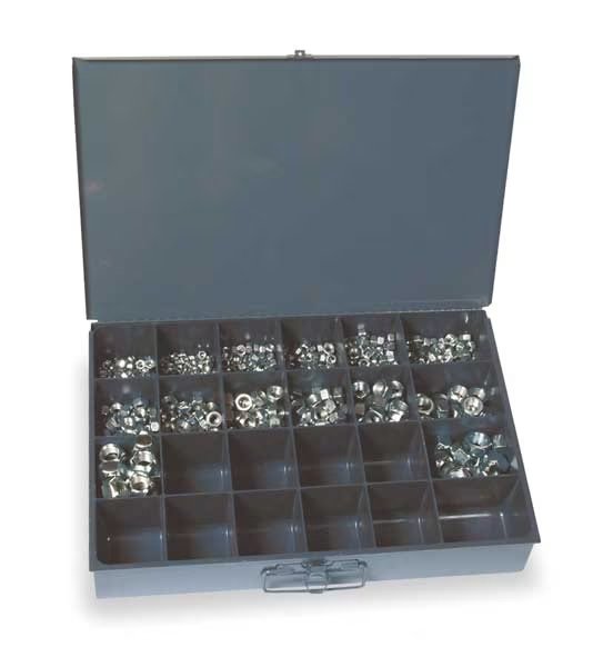 Grade C Zinc Plated Finish Steel Prevailing Torque Hex Lock Nut Assortment, 176 pc., EnjoyTool Select, Mfr#: WWG14GRCSMGR