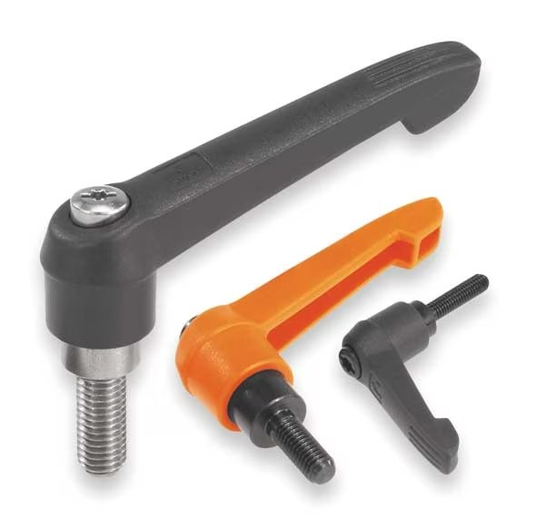 Adjustable Handle Size: 2, 3/8-16X60, Plastic, Black RAL 7021, Comp: Steel, Kipp, Mfr#: K0269.2A41X60
