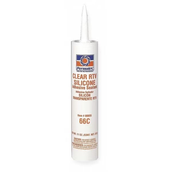 Multipurpose RTV Silicone Sealant, 11 oz, Clear, Temp Range -75 to 400 Degrees F, Permatex, Mfr#: 80855