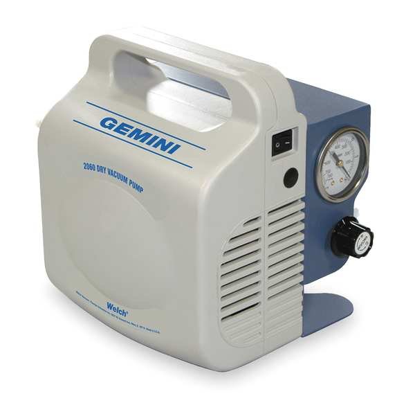 Vacuum Pump, 0.008 HP, 12 VDC, Welch, Mfr#: 2060B-01