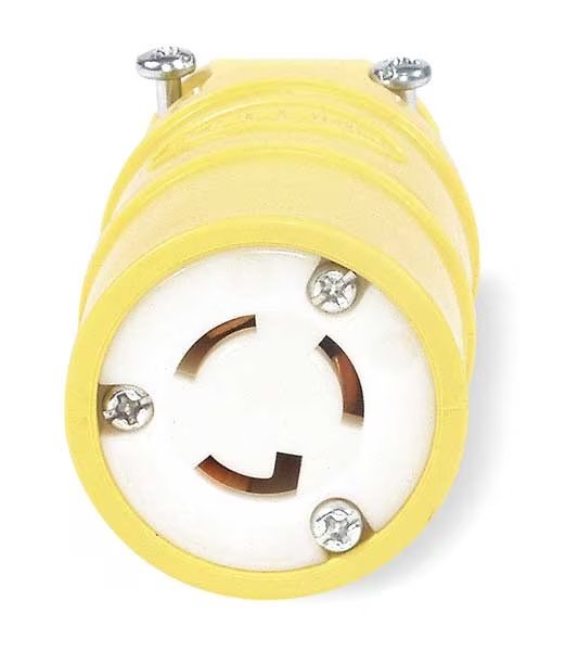 15A Locking Connector 2P 3W 125VAC L5-15R YL, Hubbell, Mfr#: HBL2547