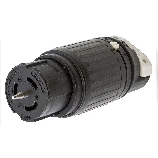 50A Twist-Lock Connector 2P 3W 480VAC BK/WT, Hubbell, Mfr#: CS8464C