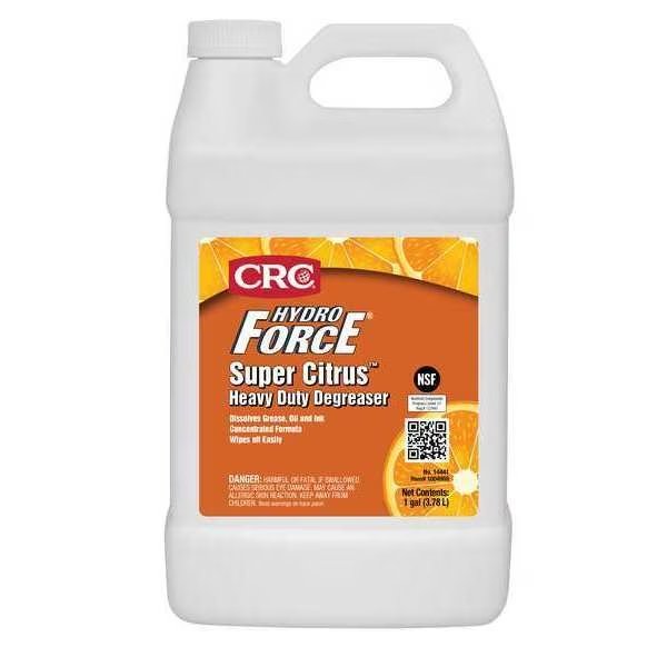 Hydro Force Super Citrus Cleaner/Degreaser, 1 gal Jug, Ready to Use, Citrus-Based Solvent, Crc, Mfr#: 14441