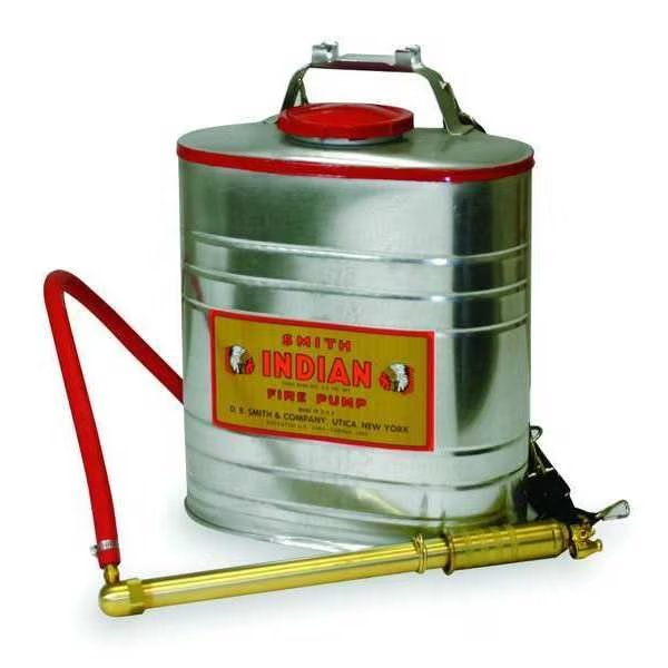 5 gal. Fire Pump with Smith Pump, Galvanized Steel Tank, 30" Hose Length, Indian, Mfr#: 179014-1