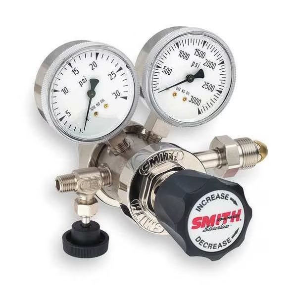 High Purity Gas Regulator, Two Stage, CGA-580, 0 to 15 psi, Use With: Argon, Helium, Inert, Nitrogen, Smith Equipment, Mfr#: 220-4109
