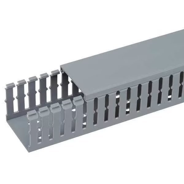 Base Wiring Duct, Type F, Narrow, Light Gray, 0.75" x 1.5" x 1' (6-Pack), Panduit, Mfr#: F.75X1.5LG6