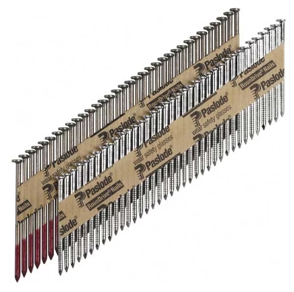 Collated Framing Nail, 3 in L, Not Applicable, Hot Dipped Galvanized, Flat Head, 30 Degrees, Paslode, Mfr#: 650387