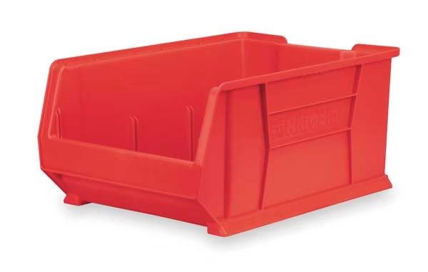 Storage Bin, Plastic, 16 1/2 in W, 11 in H, 23 7/8 in L, Red, Akro-Mils, Mfr#: 30288RED