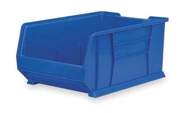 Storage Bin, Plastic, 16 1/2 in W, 11 in H, 23 7/8 in L, Blue, Akro-Mils, Mfr#: 30288BLUE