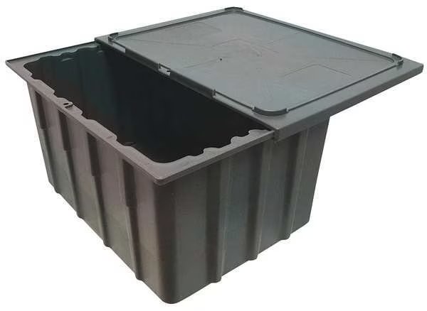 Property Storage Container, Gray, Polypropylene, 23 in L, 17 1/4 in W, 8 1/2 in H, Cortech, Mfr#: 3825