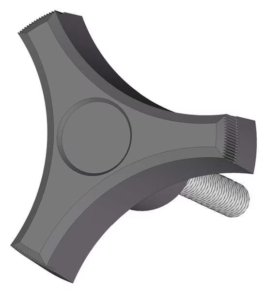 Three Prong Knob with Screw, 1/4-20 Thread Size, 1.125"L, Steel, Innovative Components, Mfr#: GN4C1000RT5--21