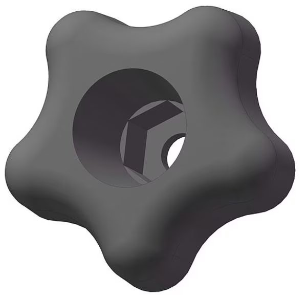 Snap Lock Star Knob, 5/16" Thread Size, 1-3/8" Dia., Plastic, Innovative Components, Mfr#: GNH2-HEX5S2----