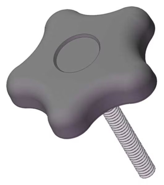 Star Knob with Screw, 5/16-18 Thread Size, 1.50"L, Steel, Innovative Components, Mfr#: GN5C15005S4--21