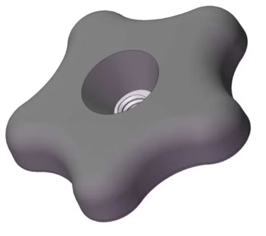 Star Knob, 3/8-16 Thread Size, 0.625"L, Thru Tap, Steel, Innovative Components, Mfr#: GN6C----5S4--21
