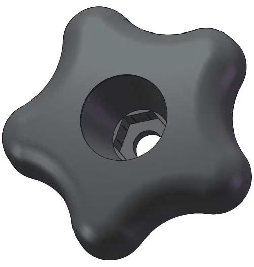 Snap Lock Star Knob, 3/8" Thread Size, 2-1/4" Dia., Plastic, Innovative Components, Mfr#: GNH3-HEX5SA----