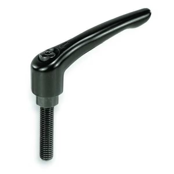Adjustable Handle, Modern Design, Sz. 1, 1/4-20X40, Die Cast Zinc Black Satin, Comp: Steel, Kipp, Mfr#: K0122.1A21X40