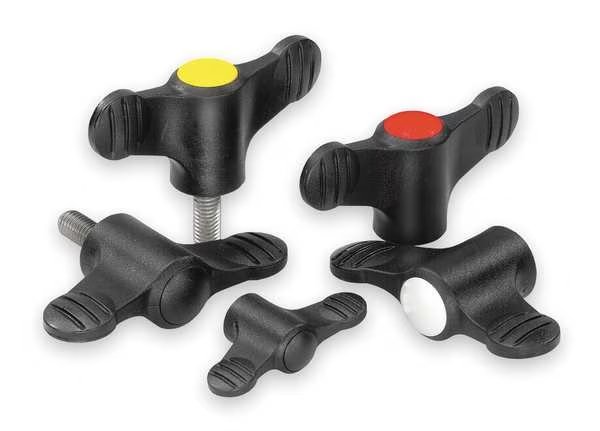 Wing Grip D=M08X30 A=50, H=24, Form: L, Plastic Black, Comp: Steel, Blue-Passivated, Cap: Black, Kipp, Mfr#: K0274.108X30
