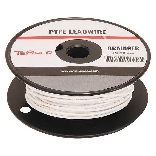 High temp Lead Wire, 20Ga, White, Tempco, Mfr#: LDWR-1059