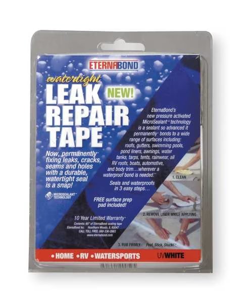Roof Repair Tape Kit, 4 In x 5 Ft, White, Eternabond, Mfr#: UVW-4-5 Kit