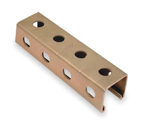 Strut Channel, 1-1/2" W, 10 ft. L, Gold, Kindorf, Mfr#: B 995 10
