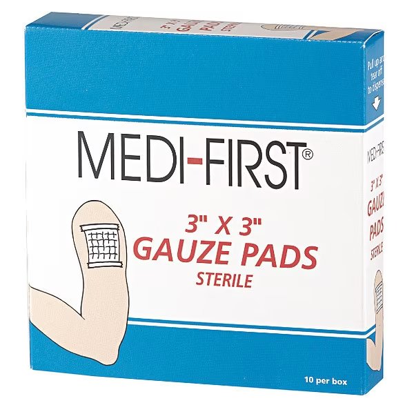 Gauze Pad, Cotton Blend Gauze, PK10, Medi-First, Mfr#: 61212