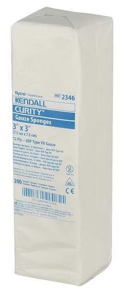 Sponge, Non-Sterile, White, Gauze, PK200, Covidien, Mfr#: KCGS019346