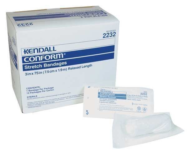 Stretch Bandage, Cotton/Polyester, PK12, Covidien, Mfr#: K3CB019232