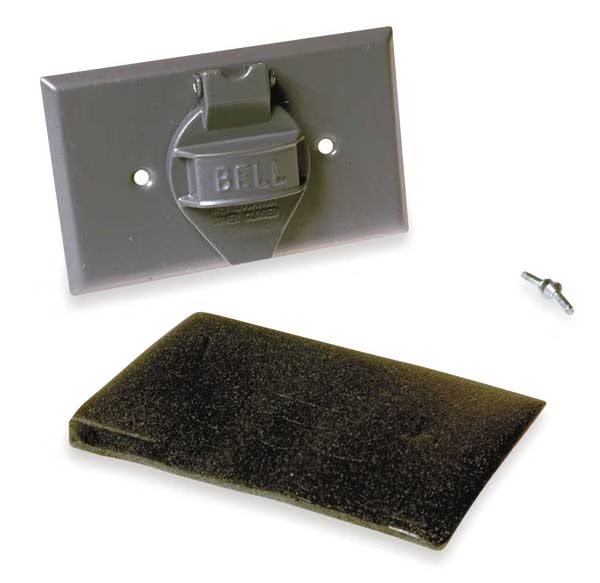 Weatherproof Cover, Single Gang Box Type, 1 Gang(s), Aluminum, Flip/Snap Cover, Bell Outdoor, Mfr#: 5152-0